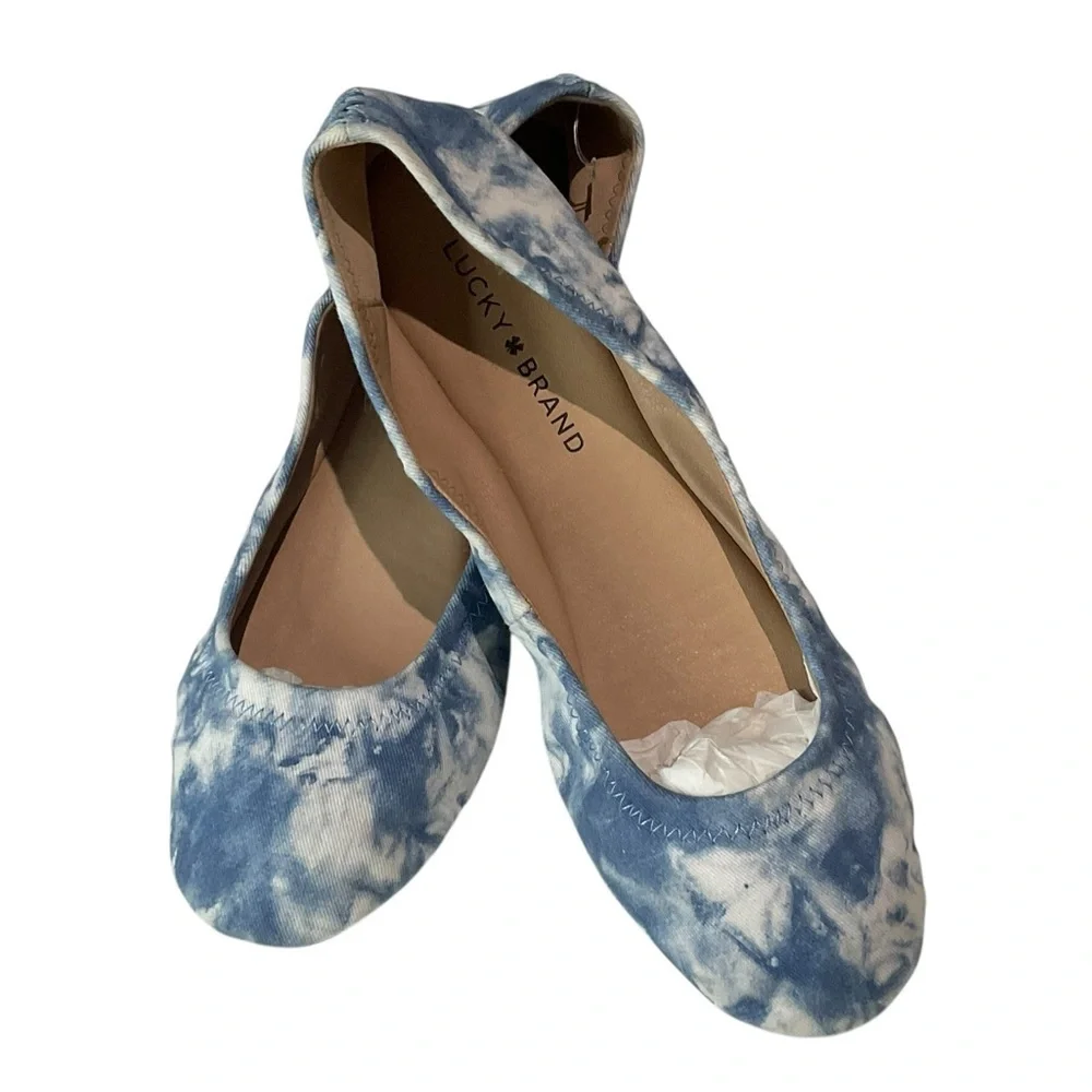 Lucky Brand Tie Dye Blue Patterned Flats Size 8